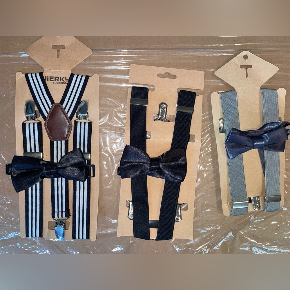 Easter/Church/Wedding/Holiday/Photoshoot Suspenders & Bow tie Set for Boys